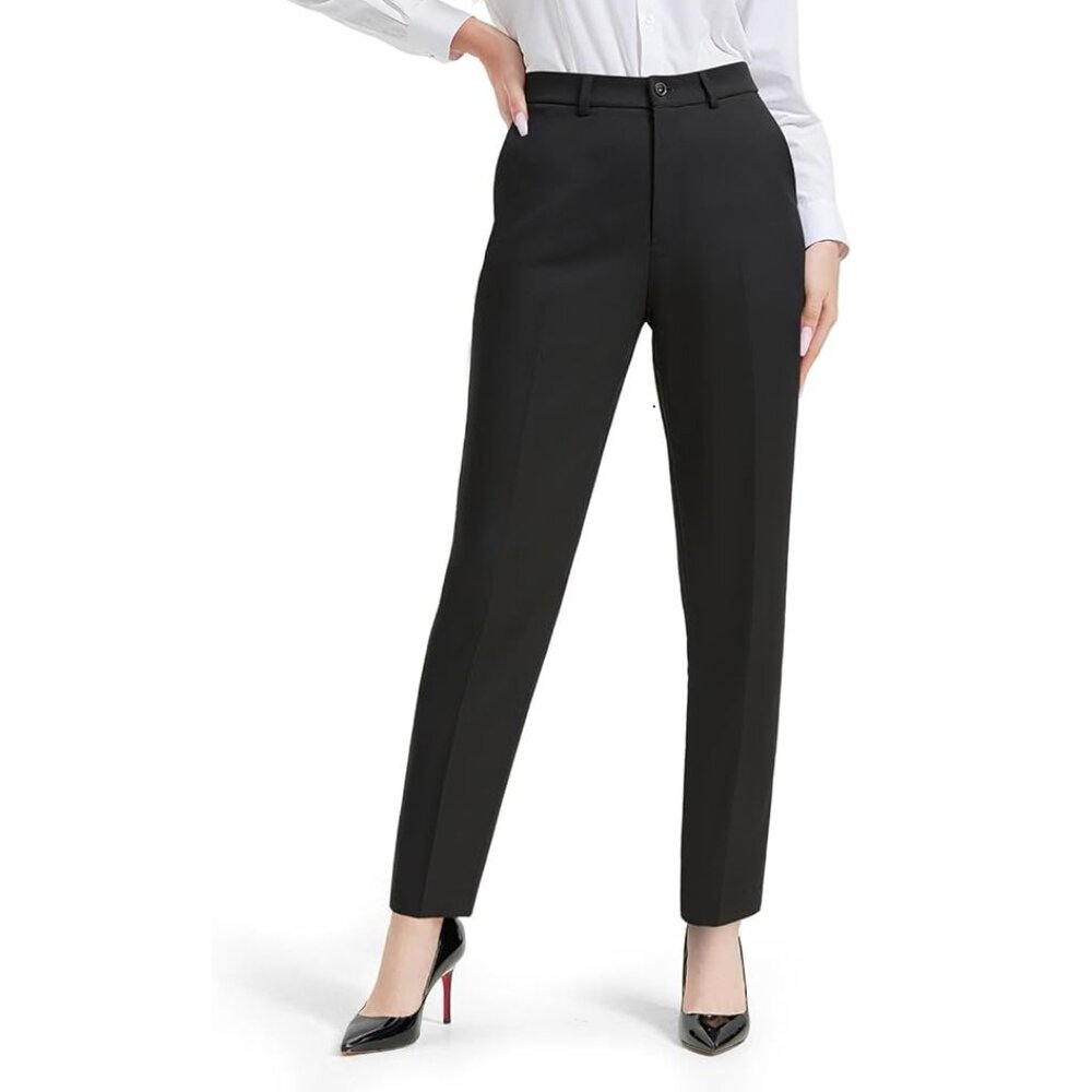 Zylioo Tall Women's Dress Pants 32/34 Inseam Mid Waisted Office Pants for Women